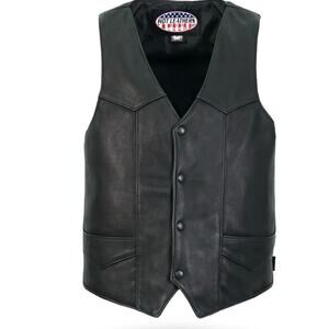 NWT Hot Leathers VSM5006 USA Made Classic Premium Biker Motorcycle Leather Vest